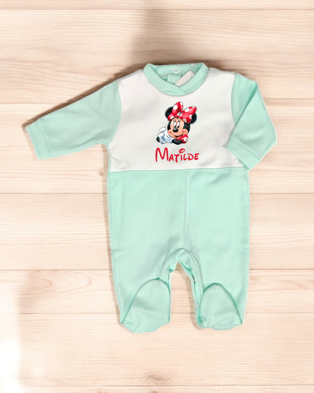 Babygrow Minnie laço vermelho