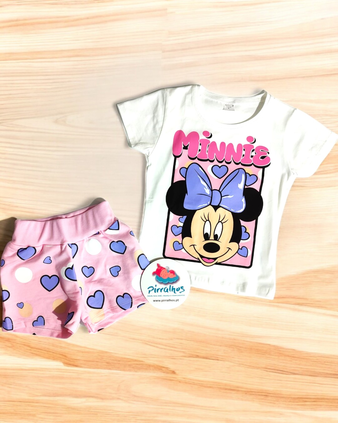 Conjunto Minnie Corações