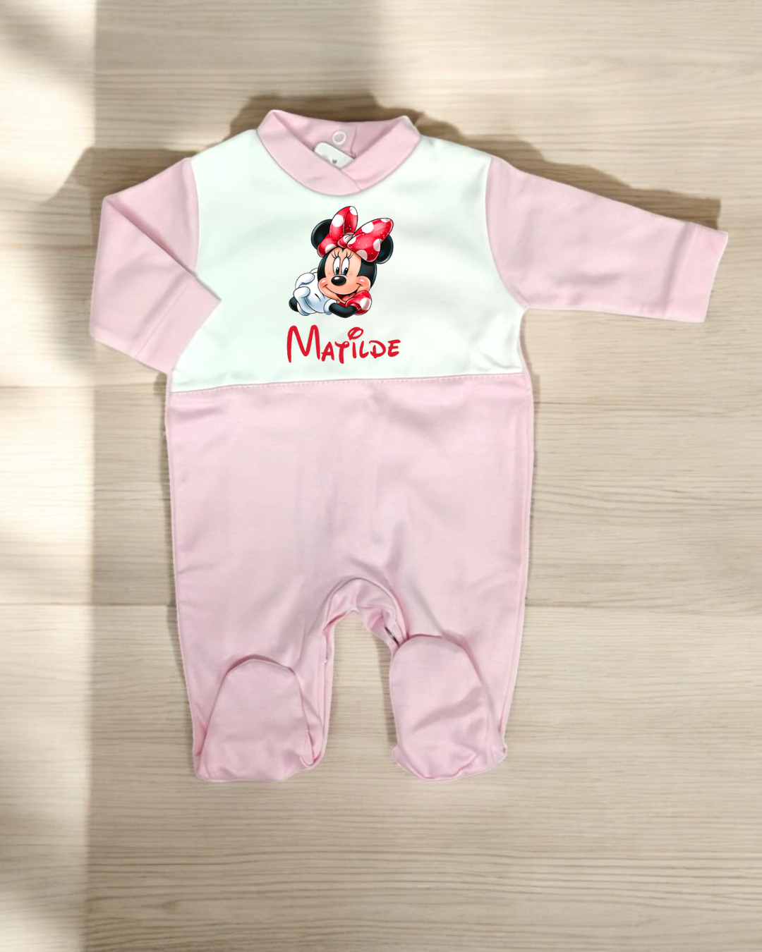 Babygrow Minnie laço vermelho