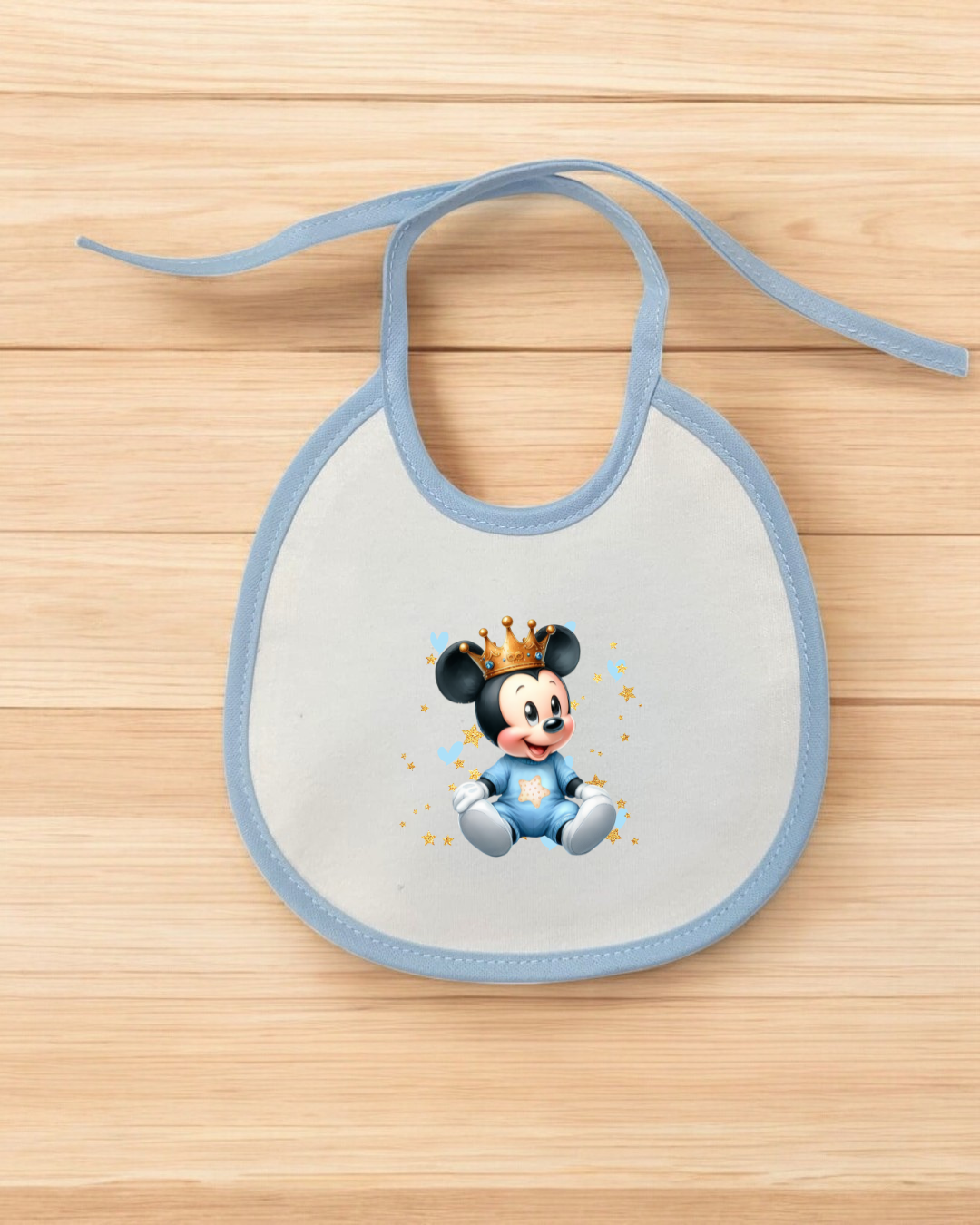 Babete impermeável redondo Mickey Príncipe - 12 cores à escolha, Exclusivo Pirralhos