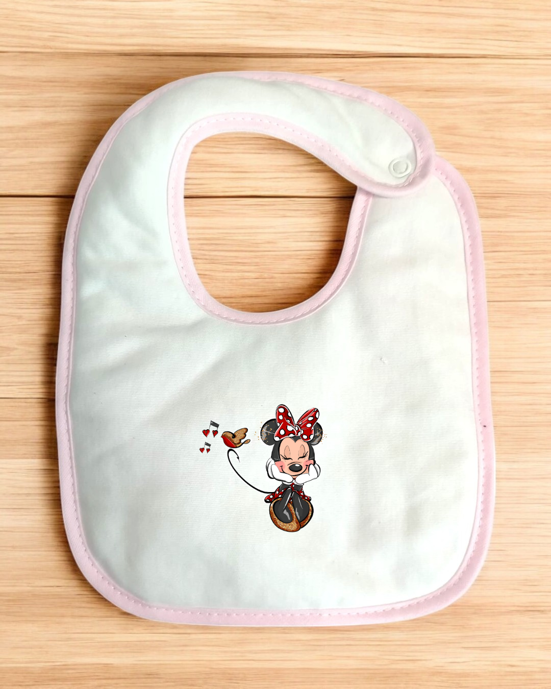 Babete impermeável Minnie Música - 15 cores à escolha, Exclusivo Pirralhos