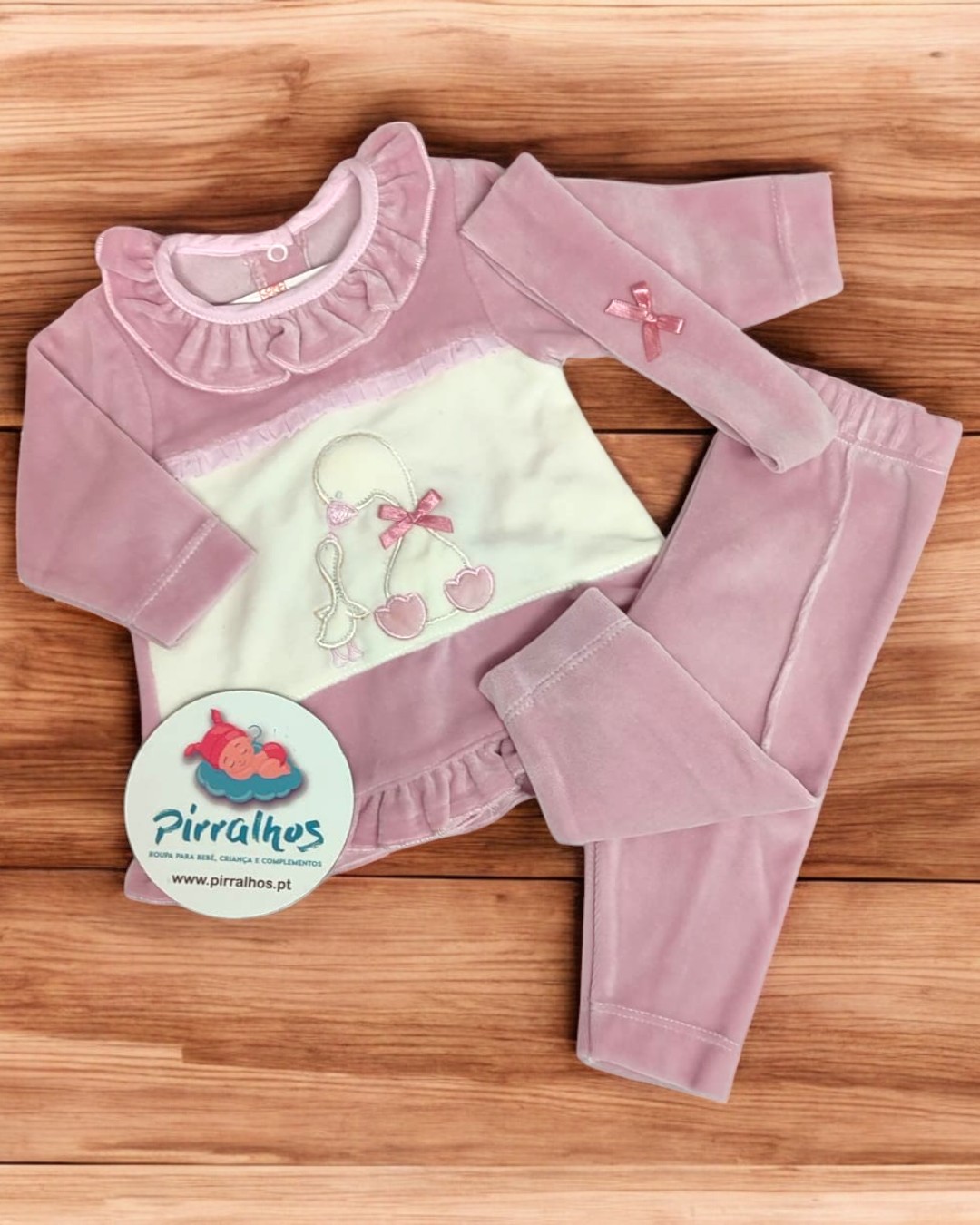 Conjunto de três peças de veludo Cisnes