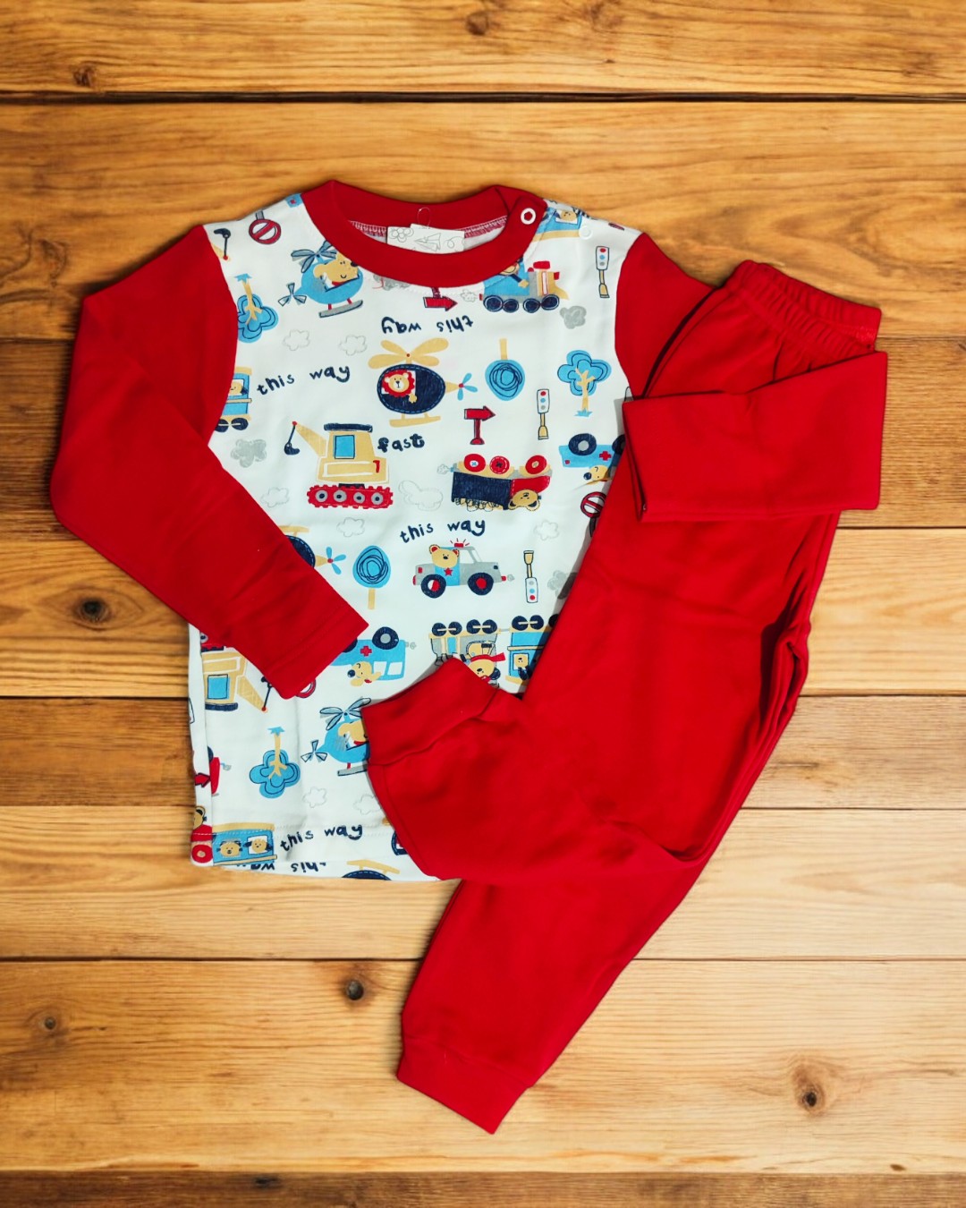 Pijama de algodão cardado