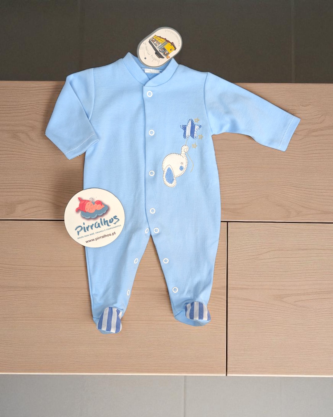 Babygrow de algodão Elefante