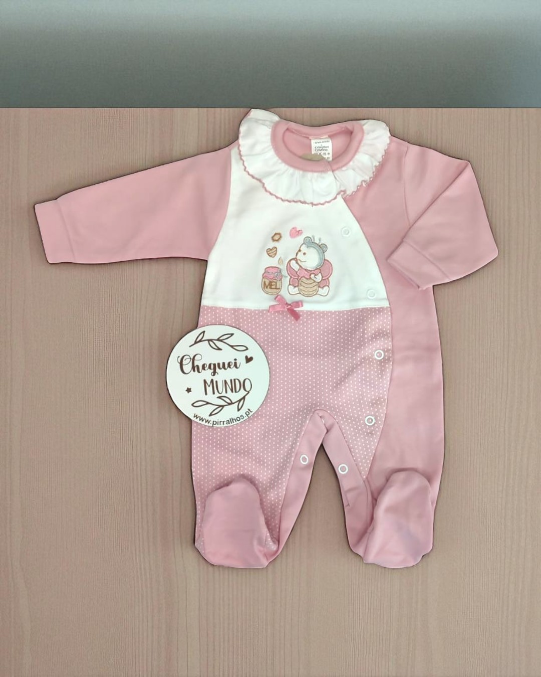 Babygrow de algodão Abelhinha