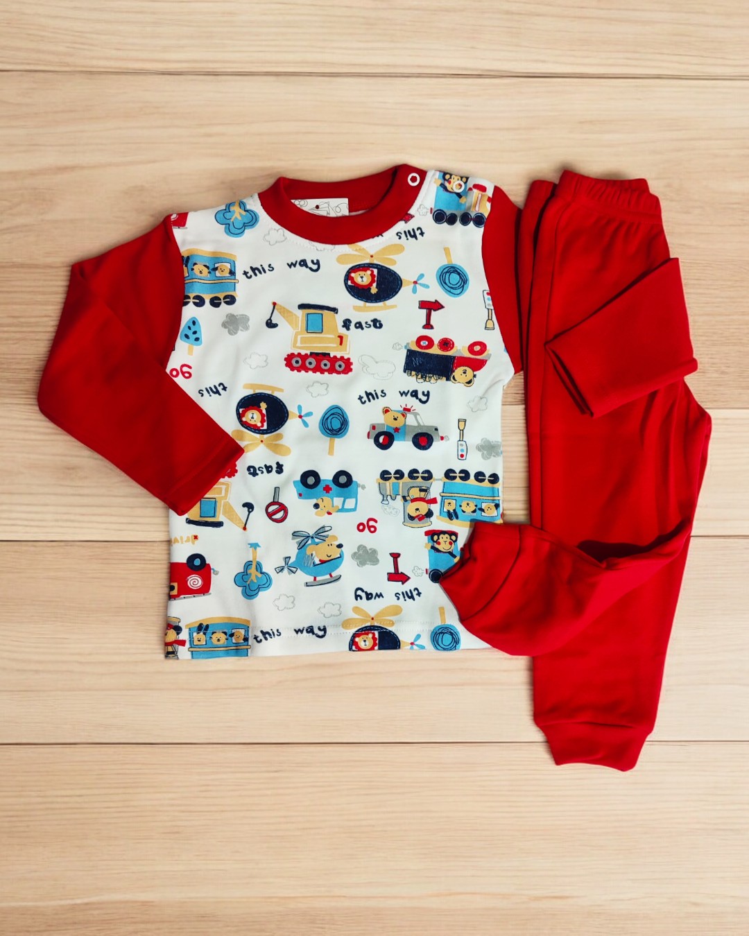 Pijama de algodão cardado