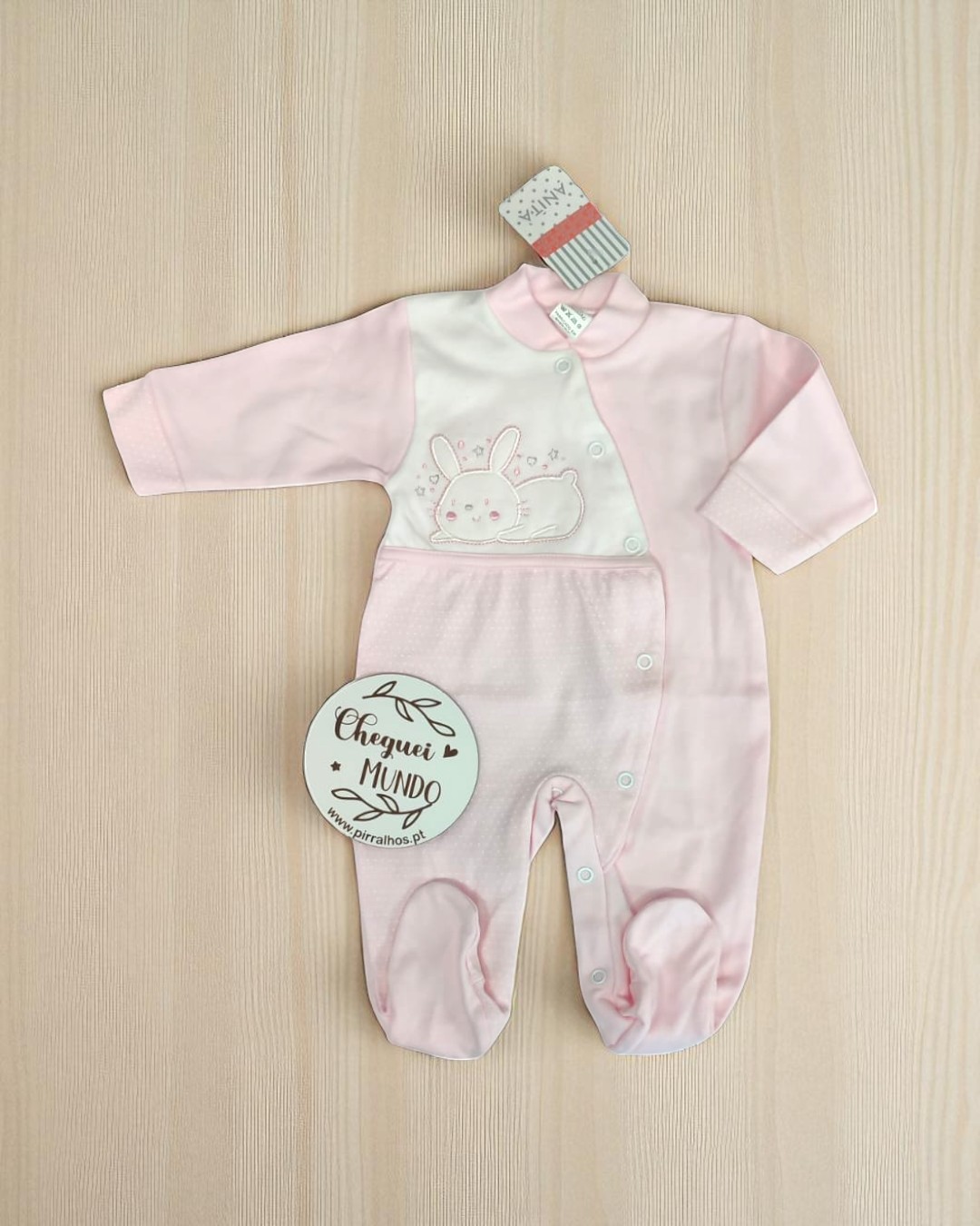 Babygrow de algodão Coelhinho