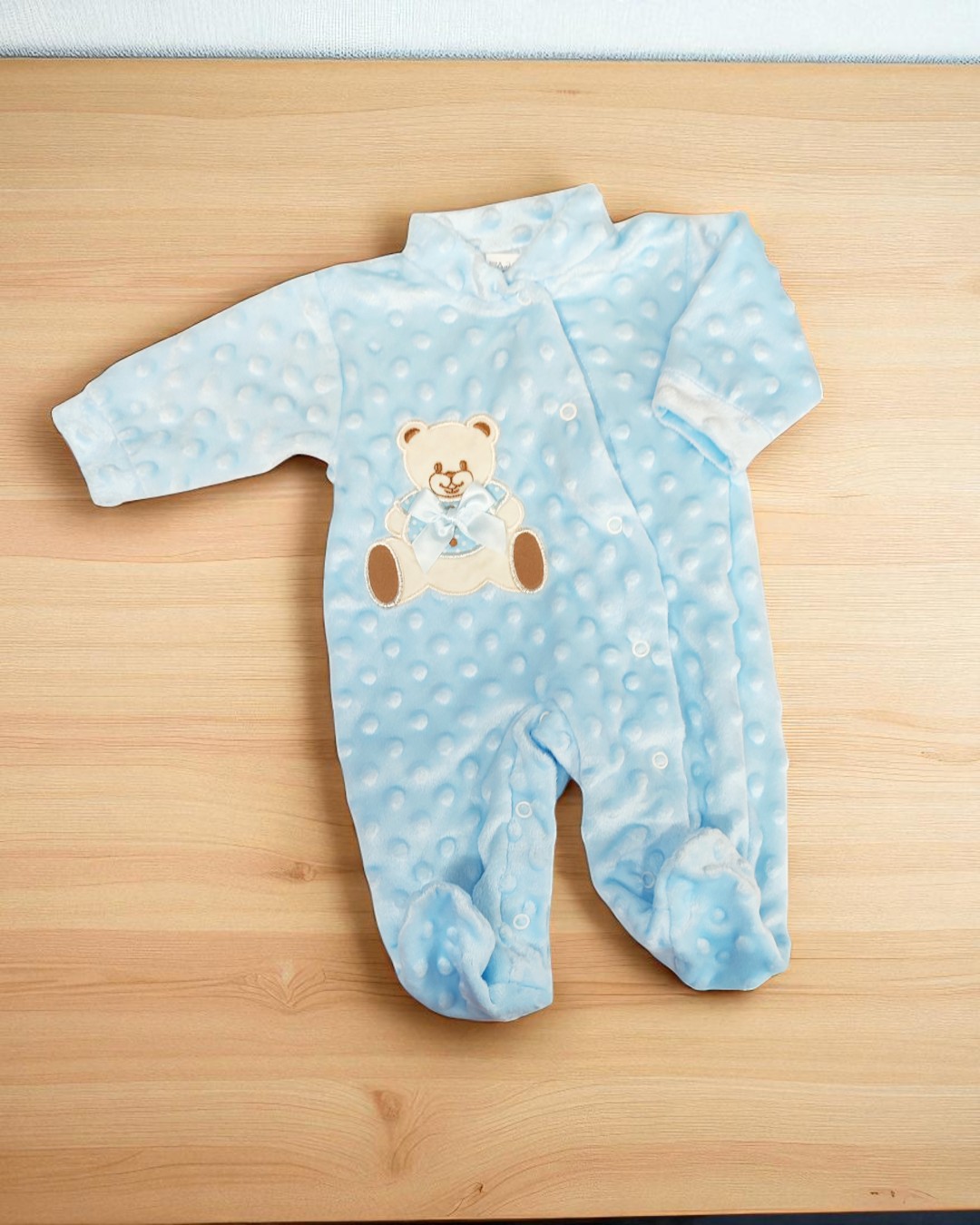 Babygrow de veludo Pipoca Urso grande
