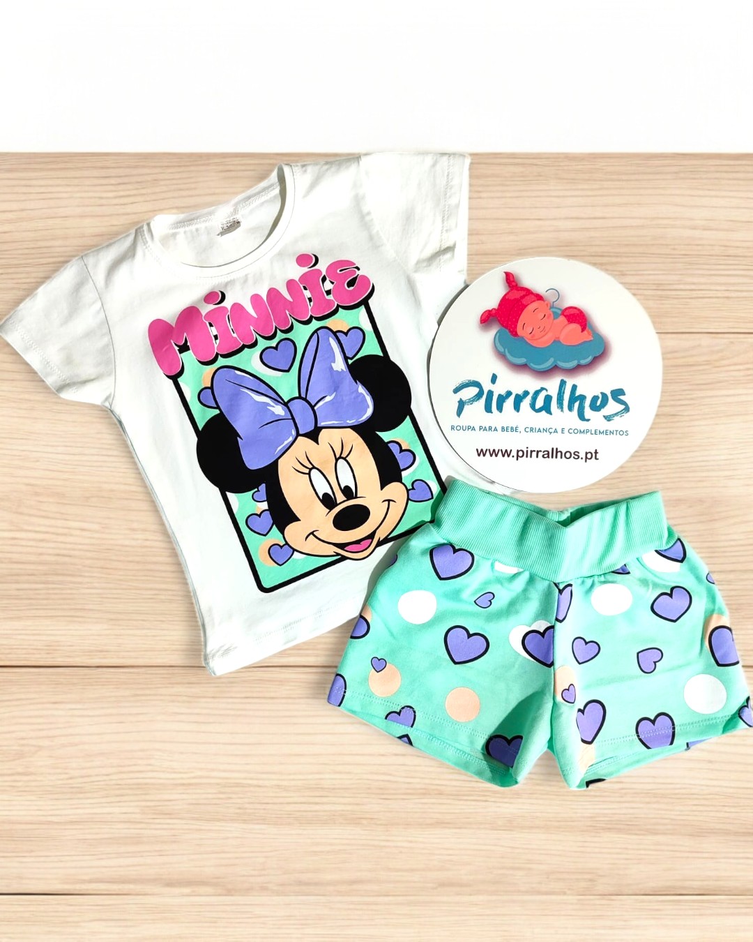 Conjunto Minnie Corações