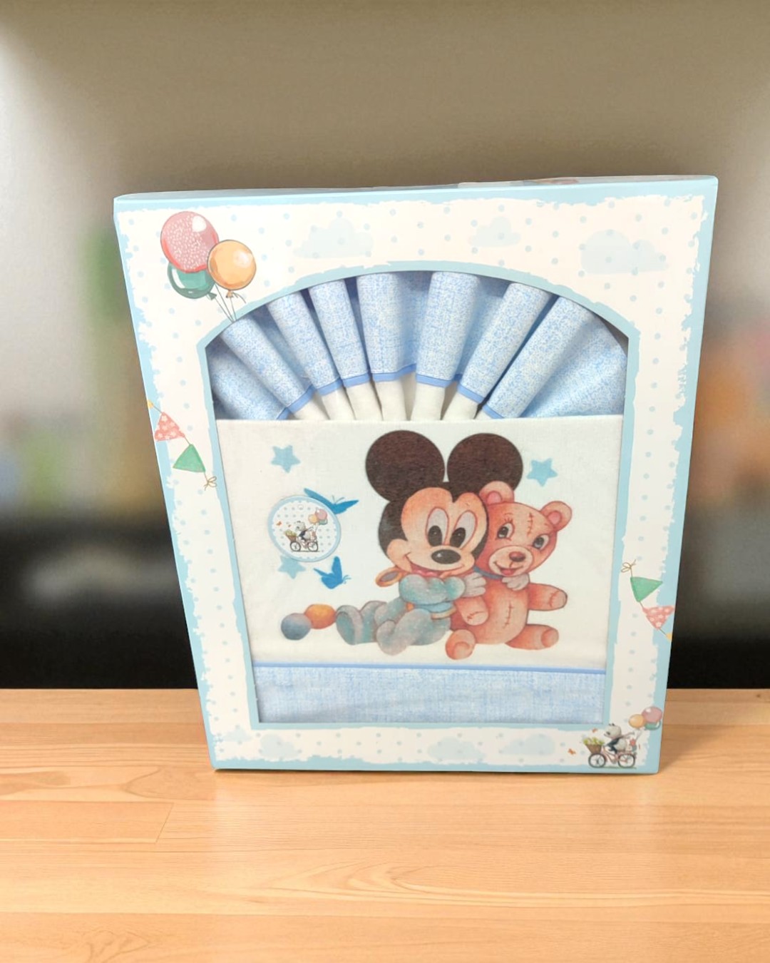 Conjunto lençóis flanela Mickey e ursinho  - NEXT TO ME/alcofa