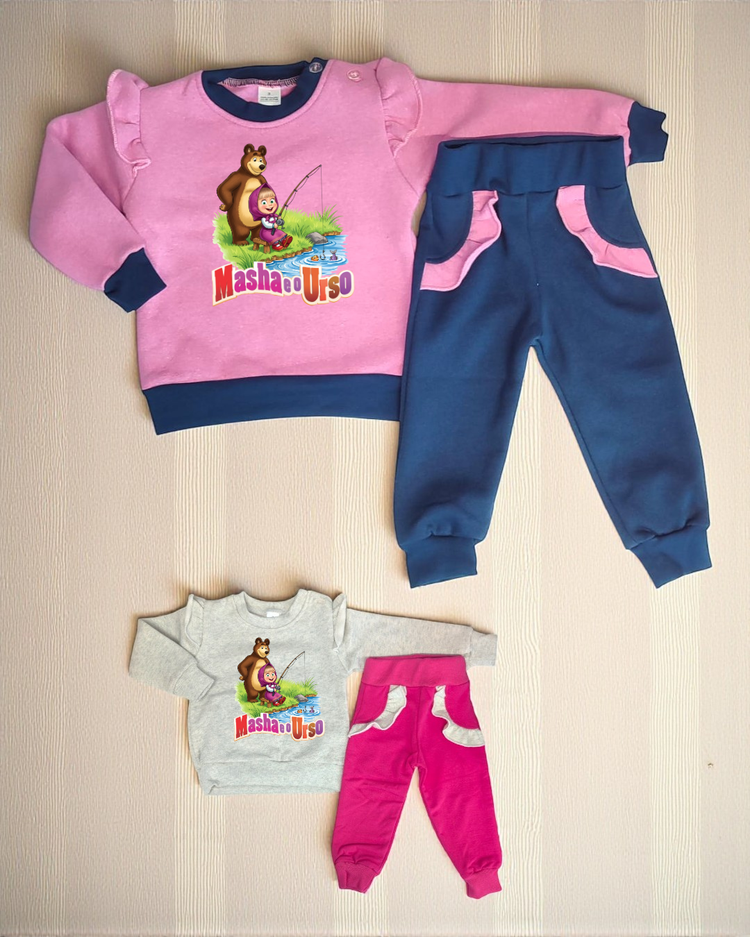 Conjunto cardado Masha e urso - EXCLUSIVO PIRRALHOS