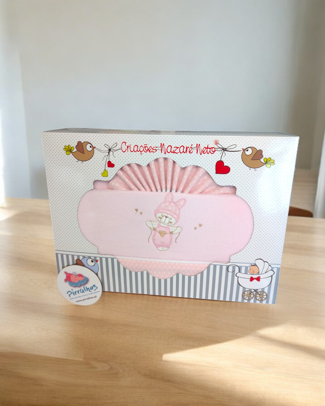 Lençóis de coralina (térmicos)  berço MAXI Ursinho na corda (fundo rosa)