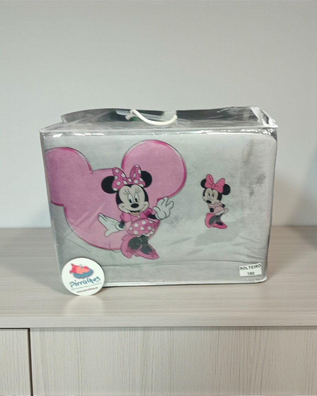 Lençóis de coralina Minnie feliz   - cama até 105cm de largura