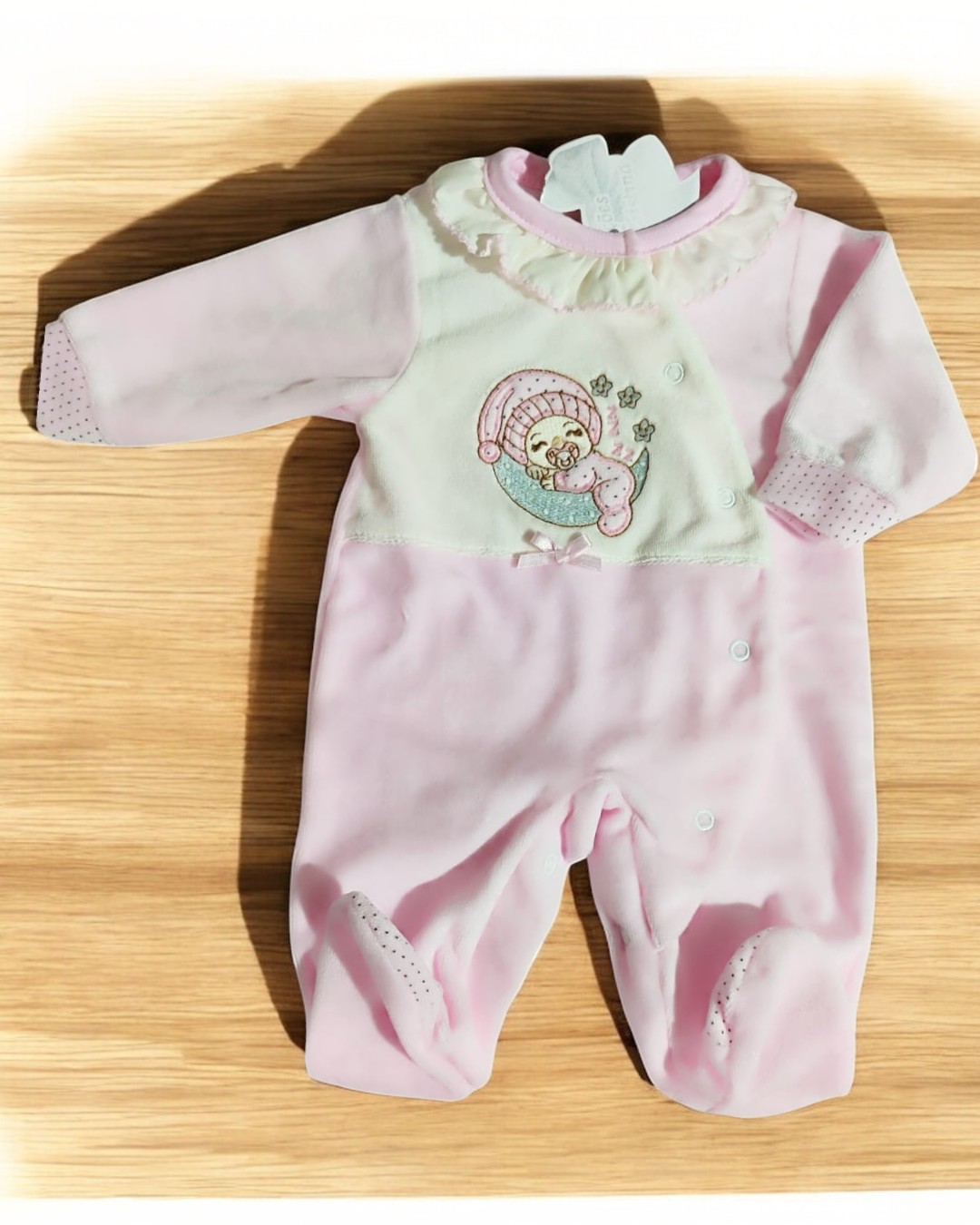 Babygrow de veludo Bebé com chucha