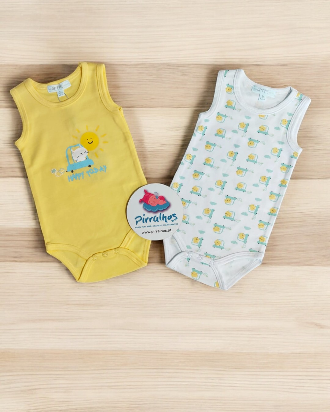 Pack de 2 bodys de manga cava Happy Today
