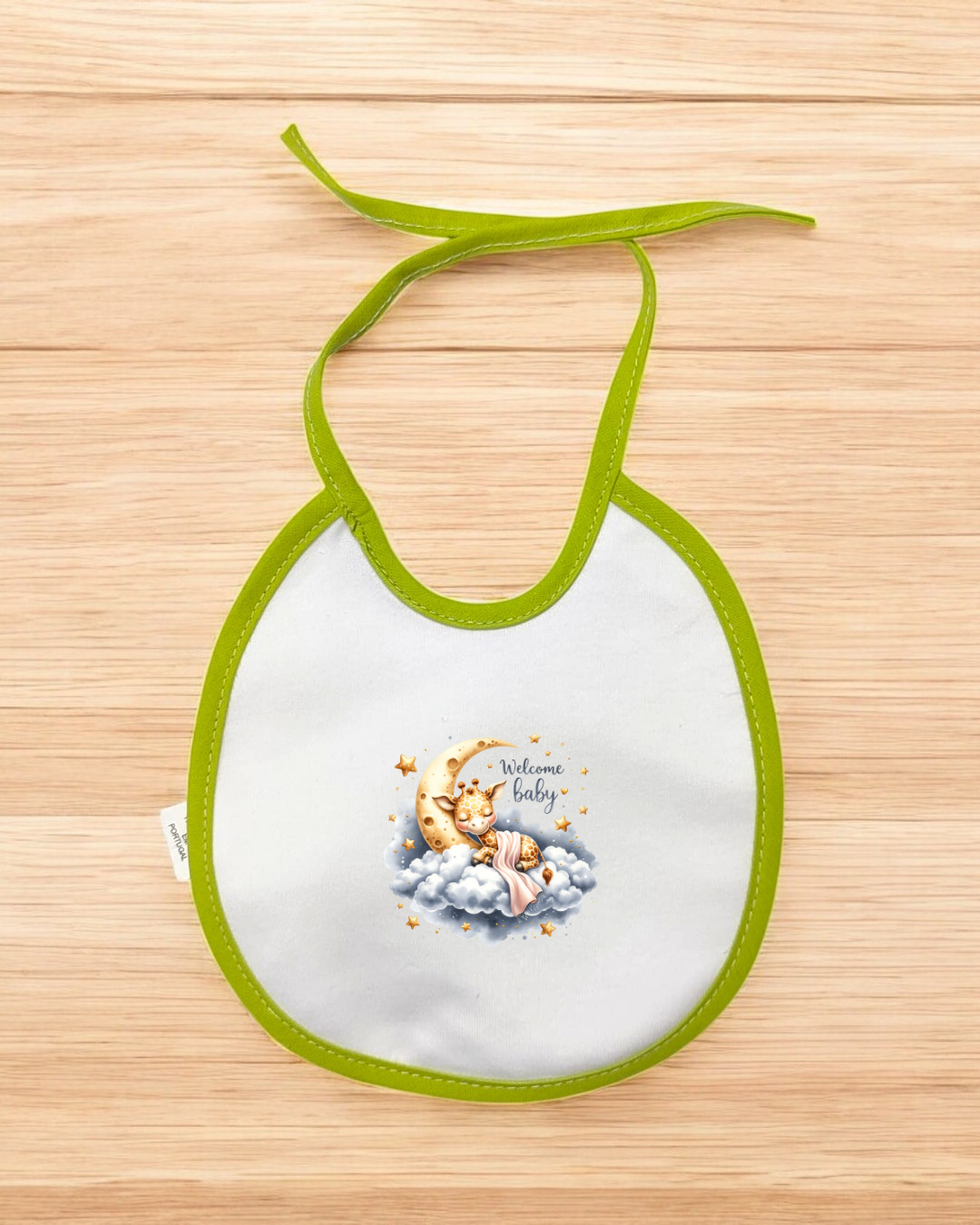 Babete impermeável redondo Welcome Baby - 12 cores à escolha, Exclusivo Pirralhos