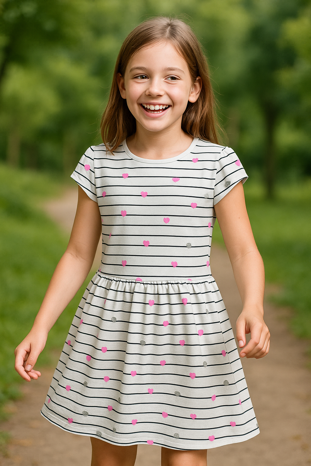 Vestido de algodão Corações