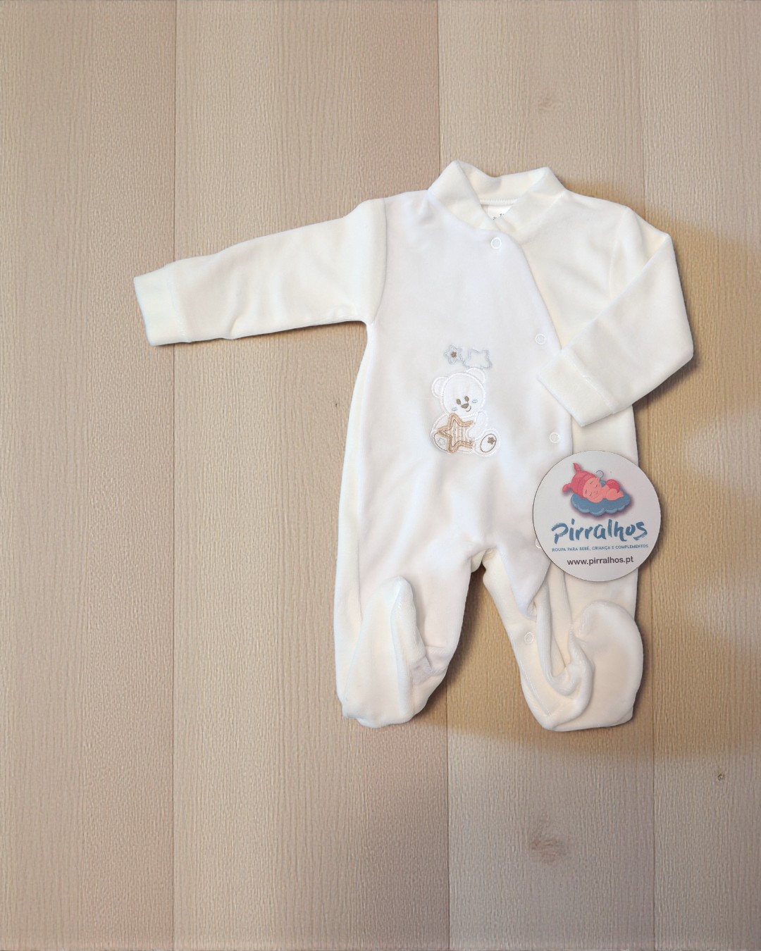 Babygrow de veludo Ursinho com estrelas