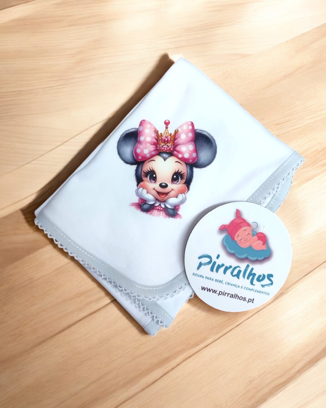 Fralda de algodão Minnie Coroa - EXCLUSIVA PIRRALHOS - 14 cores à escolha