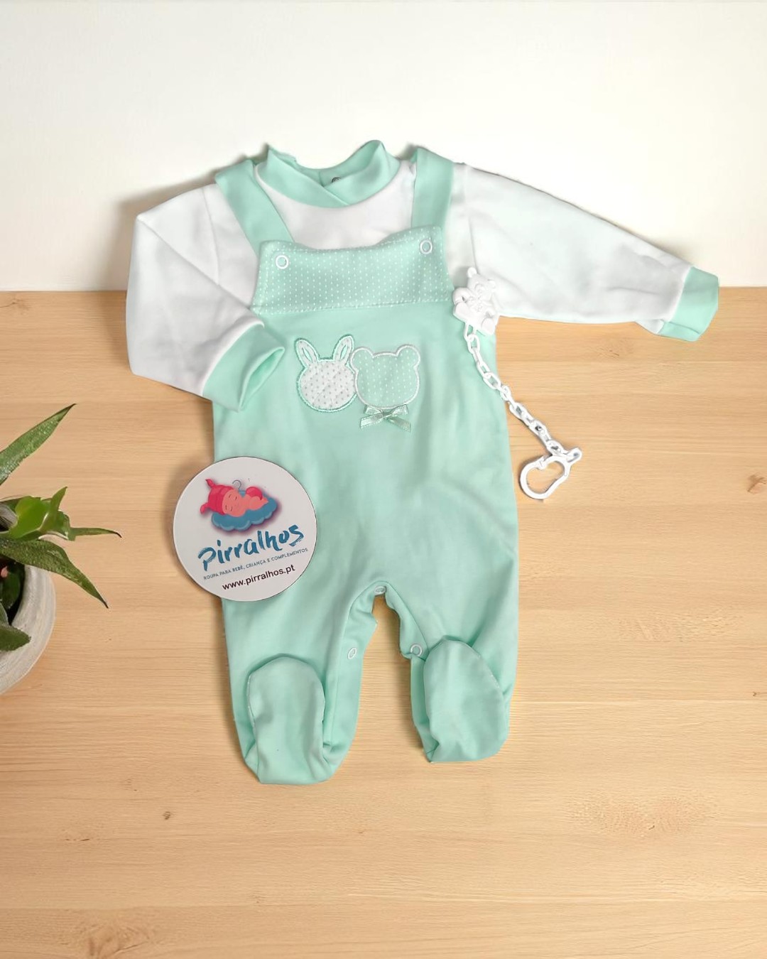 Jardineira de algodão Carita Mickey