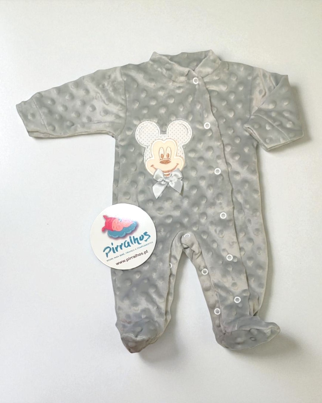 Babygrow de veludo Pipoca Mickey