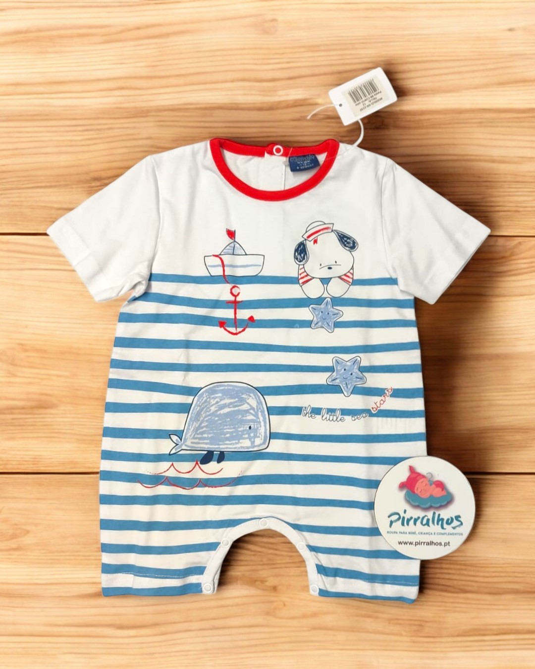 Pijama / macacão de manga curta Ursinho marinheiro