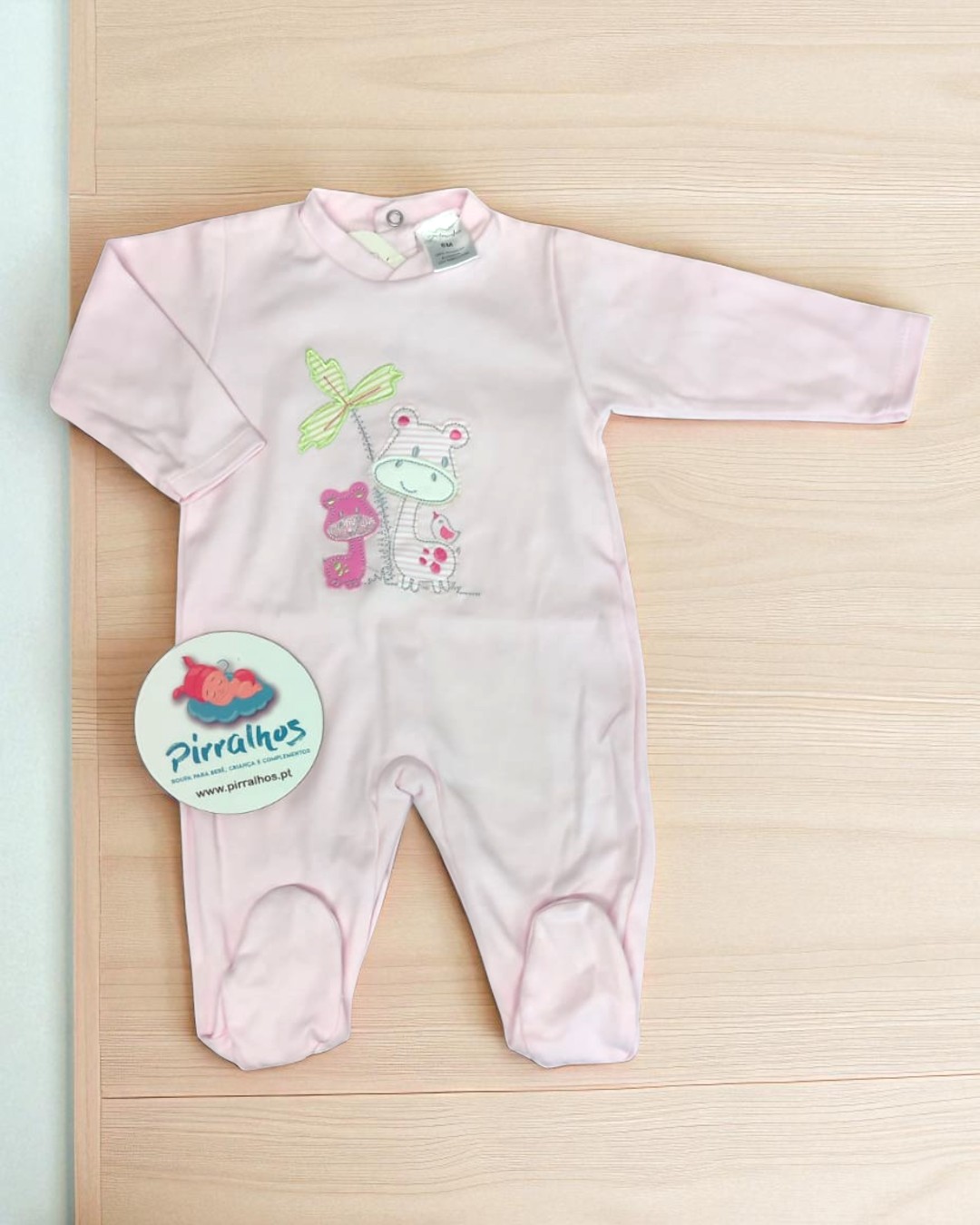 Babygrow de algodão Girafinhas