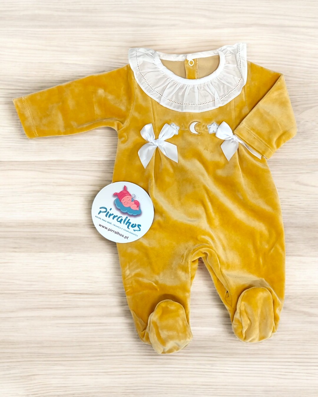 Babygrow de veludo Golinha com laços