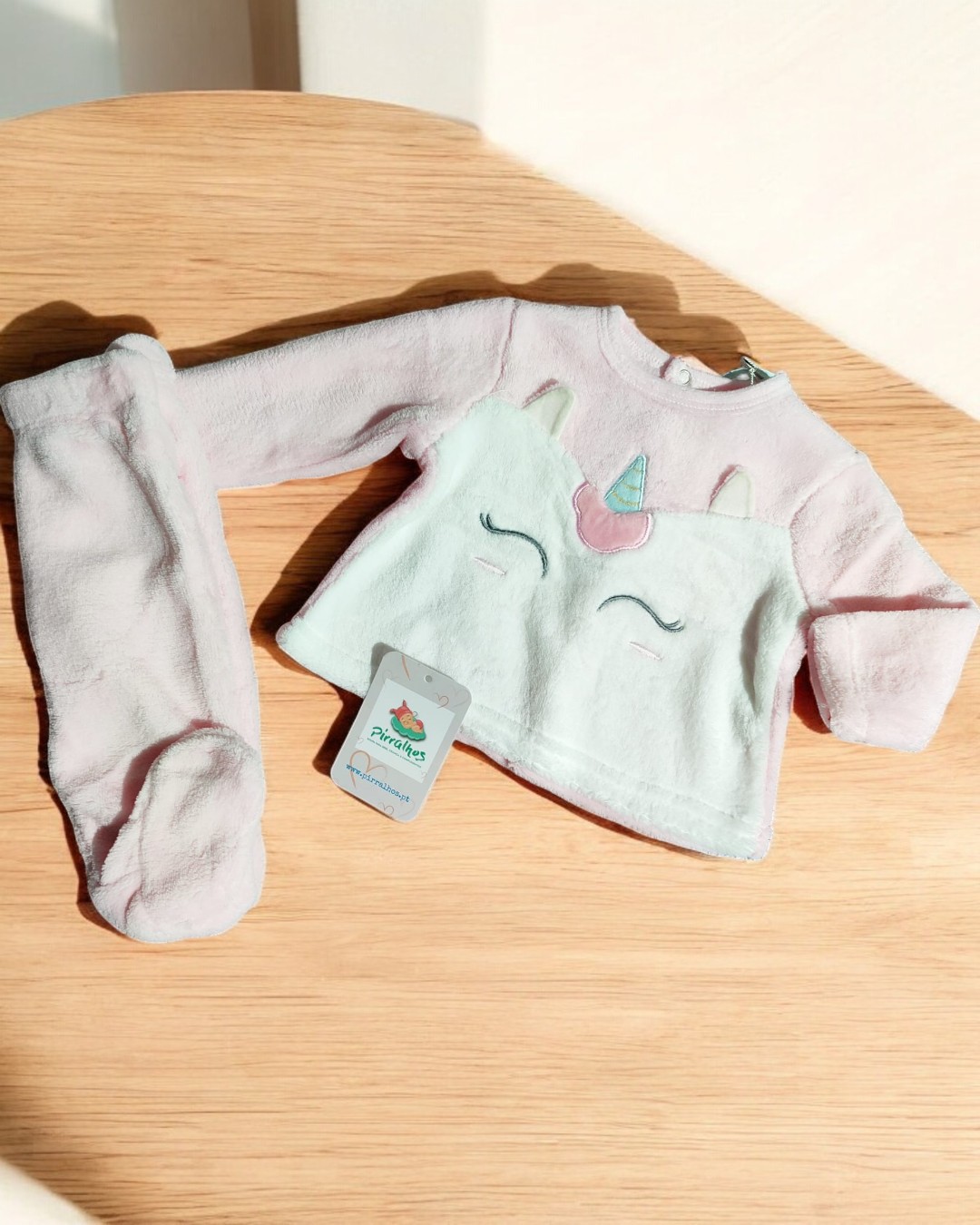 Pijama de coralina de duas peças Unicórnio