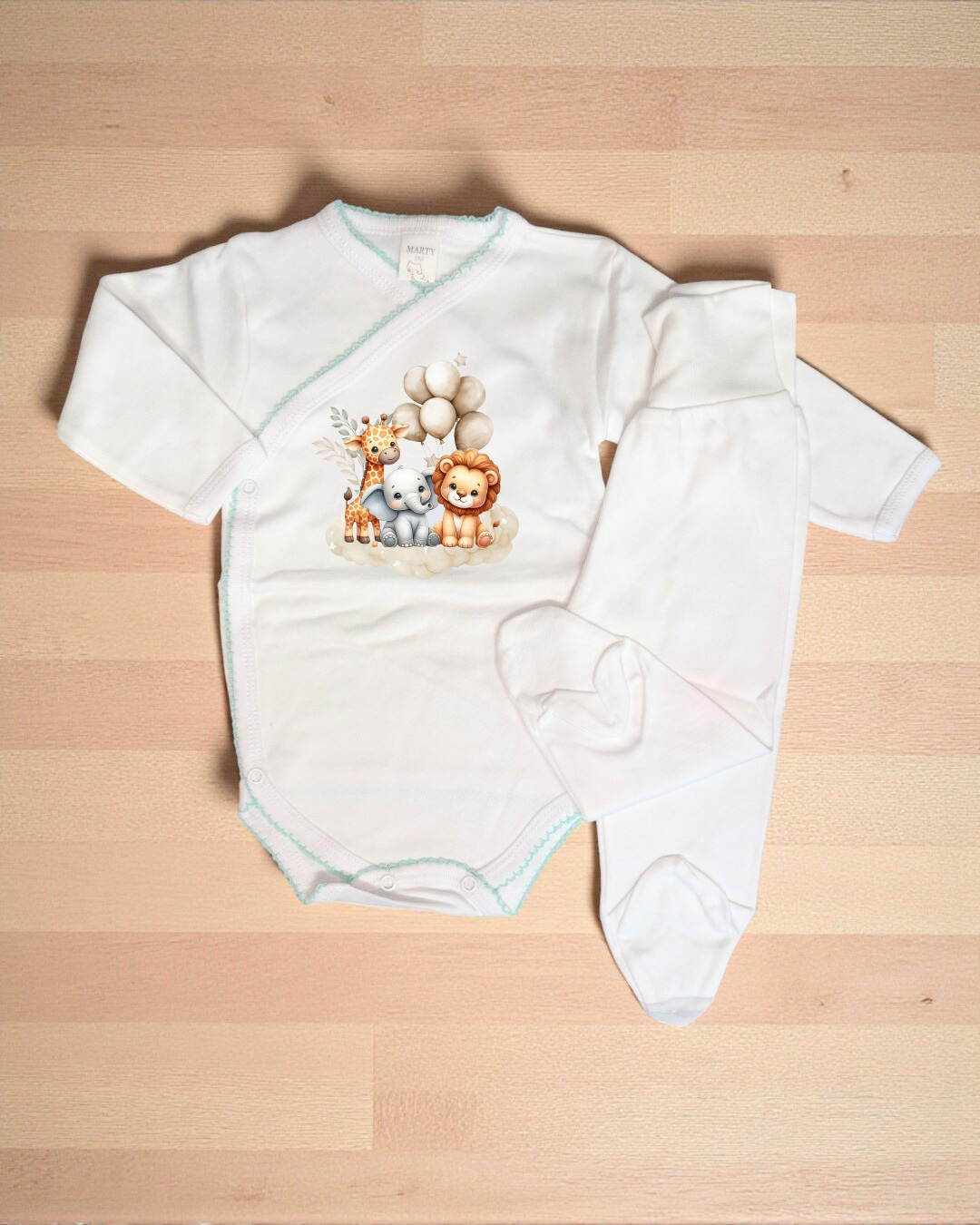 Body com calça cardado Animais da Selva