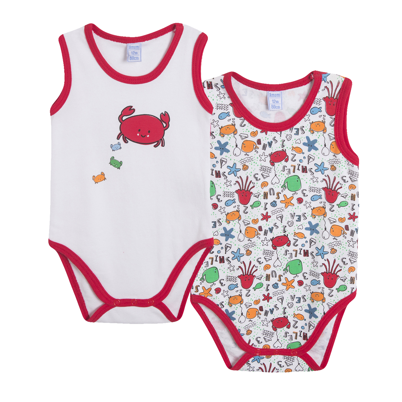 Pack de 2 bodys de manga cava Carangueijo