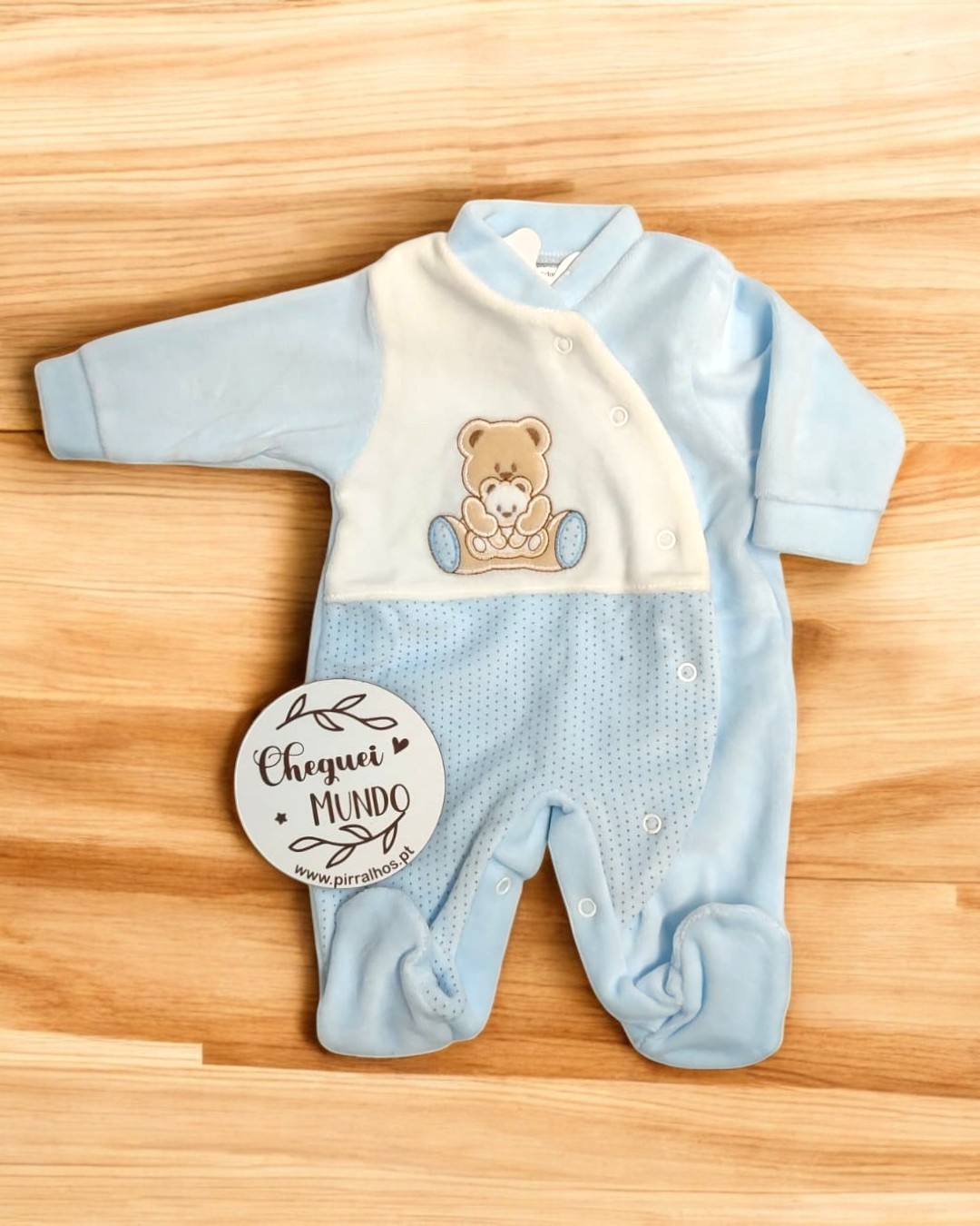 Babygrow de veludo Amor para sempre