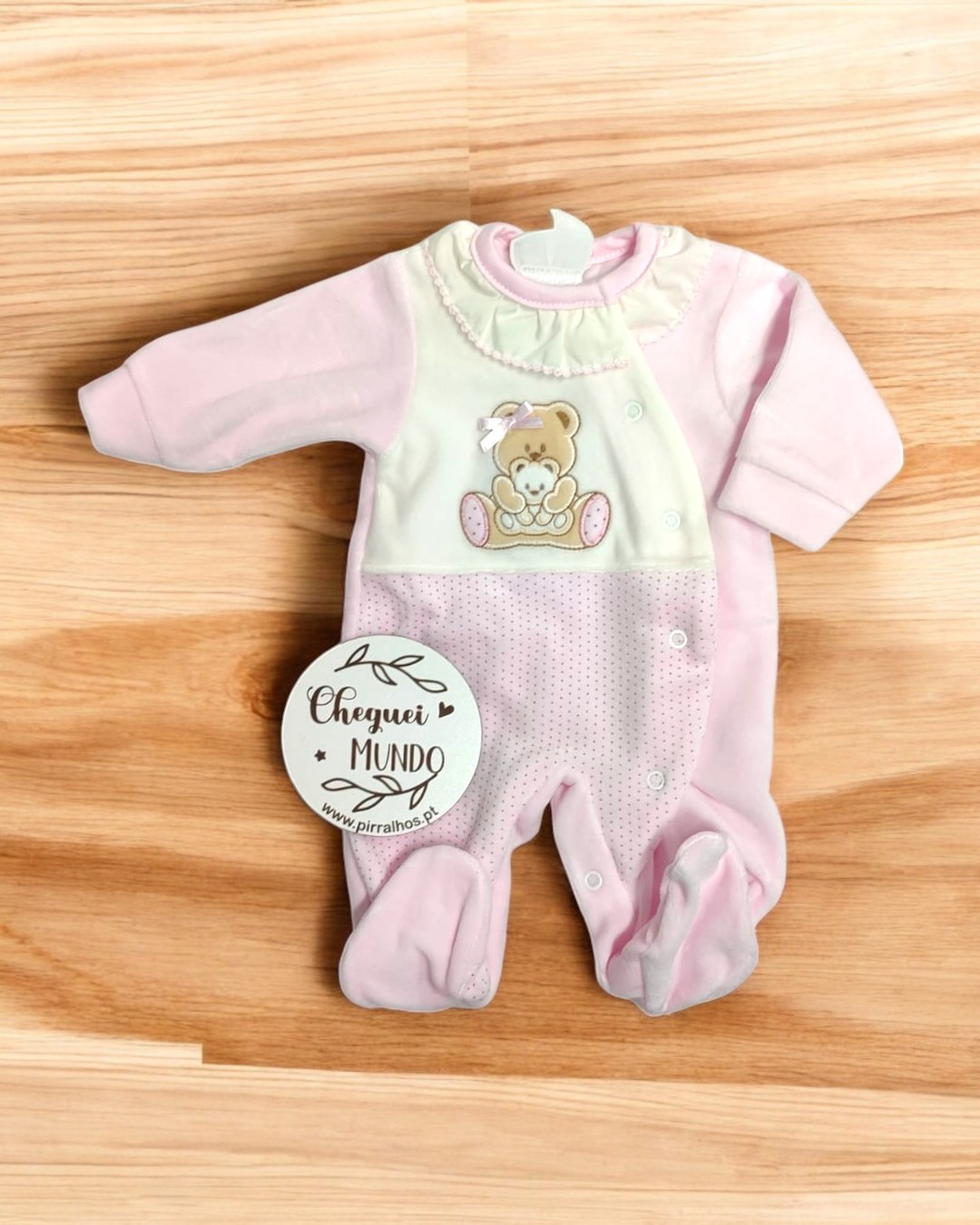 Babygrow de veludo Amor para sempre