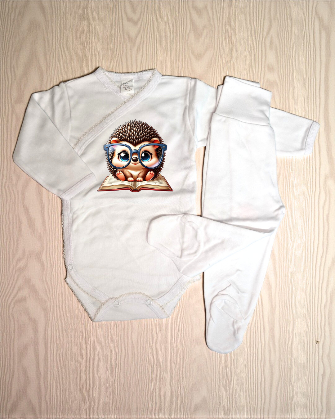 Body com calça cardado Ouriço Sabichão