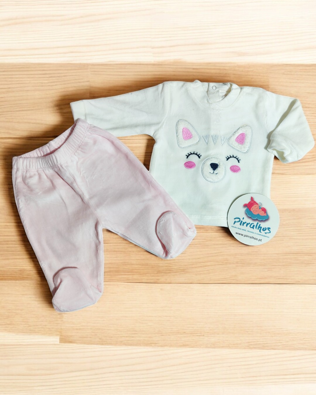 Pijama de duas peças de veludo Ursinho fofinho