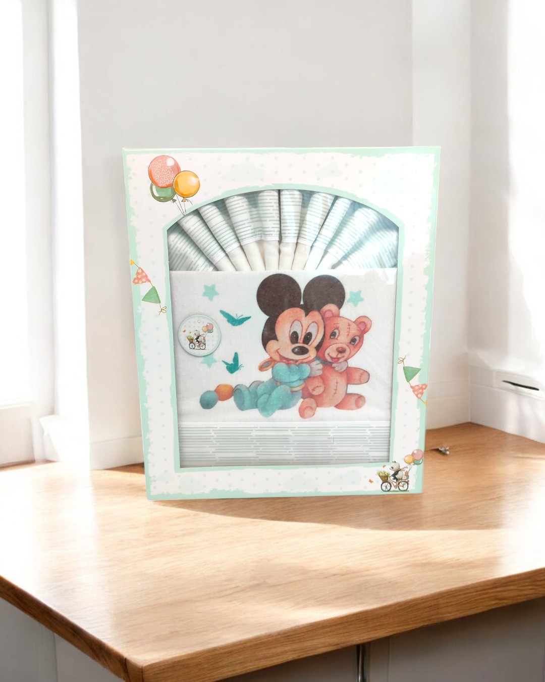 Lençóis de flanela Mickey e ursinho