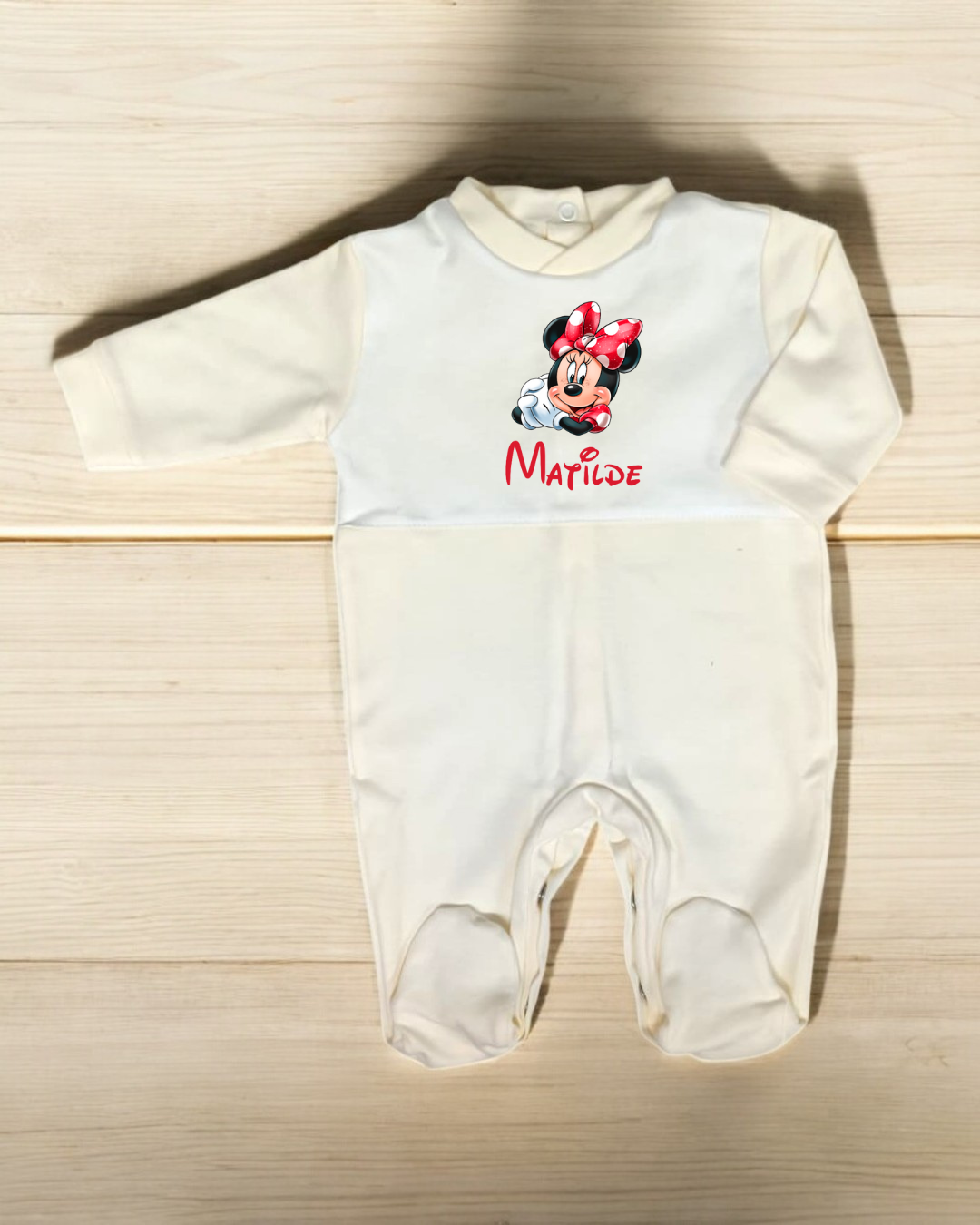 Babygrow Minnie laço vermelho