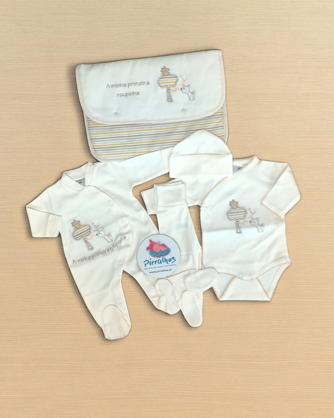 Conjunto de primeira roupa de algodão Casinha na árvore