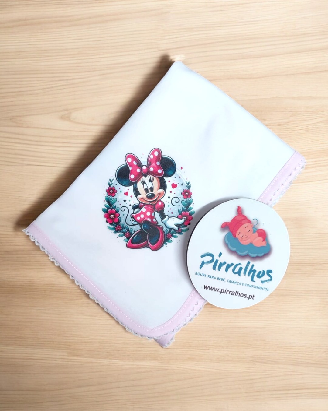 Fralda de algodão Minnie Flores - EXCLUSIVA PIRRALHOS - 14 cores à escolha