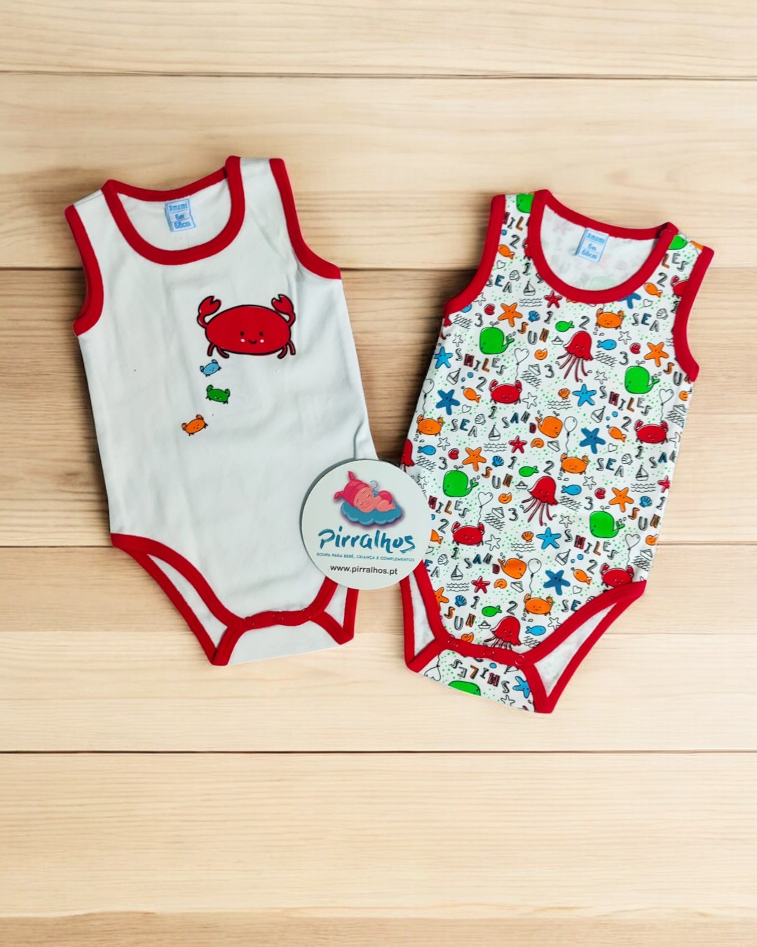 Pack de 2 bodys de manga cava Carangueijo