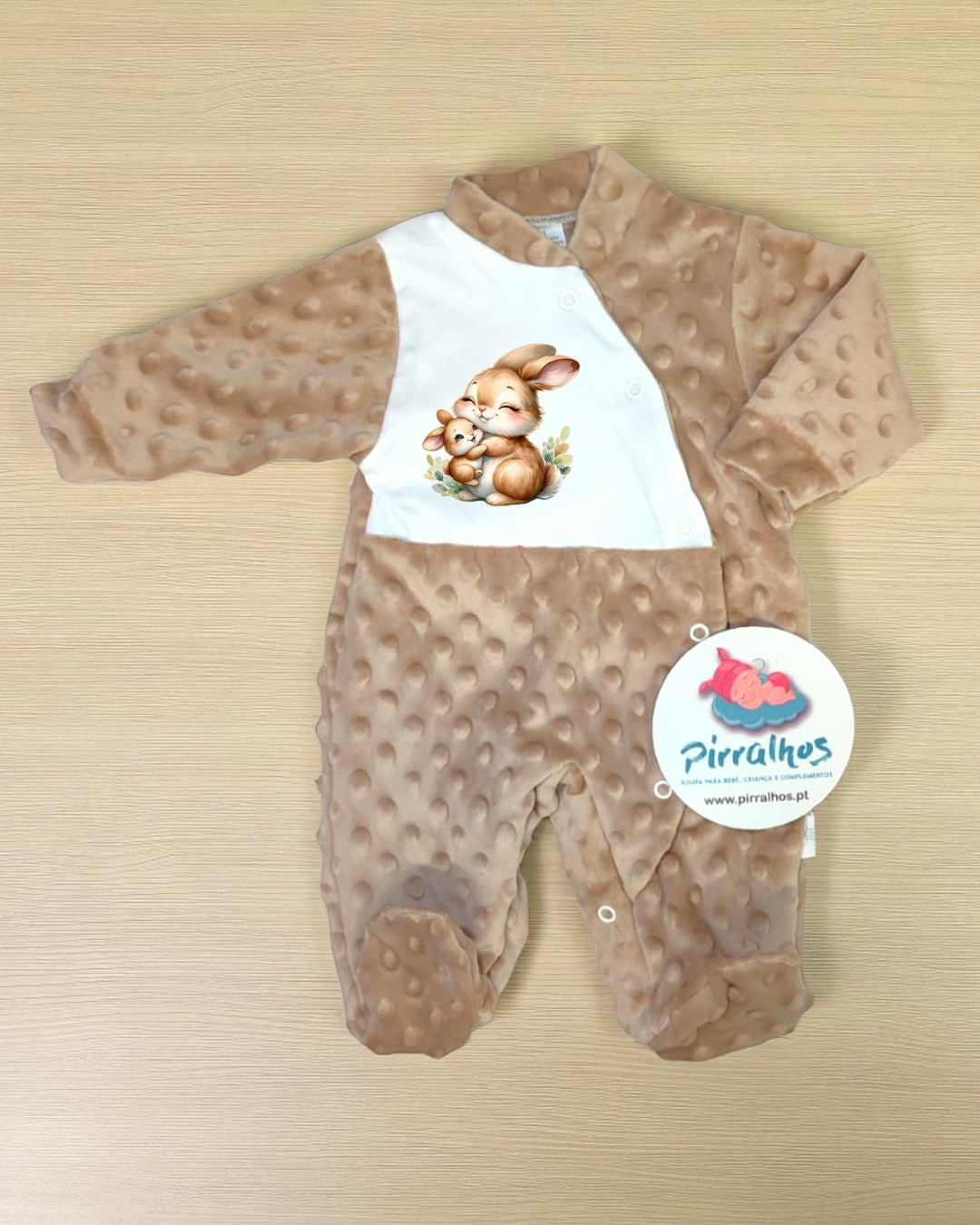 Babygrow de veludo Pipoca Mãe e Filho(a) - EXCLUSIVO PIRRALHOS