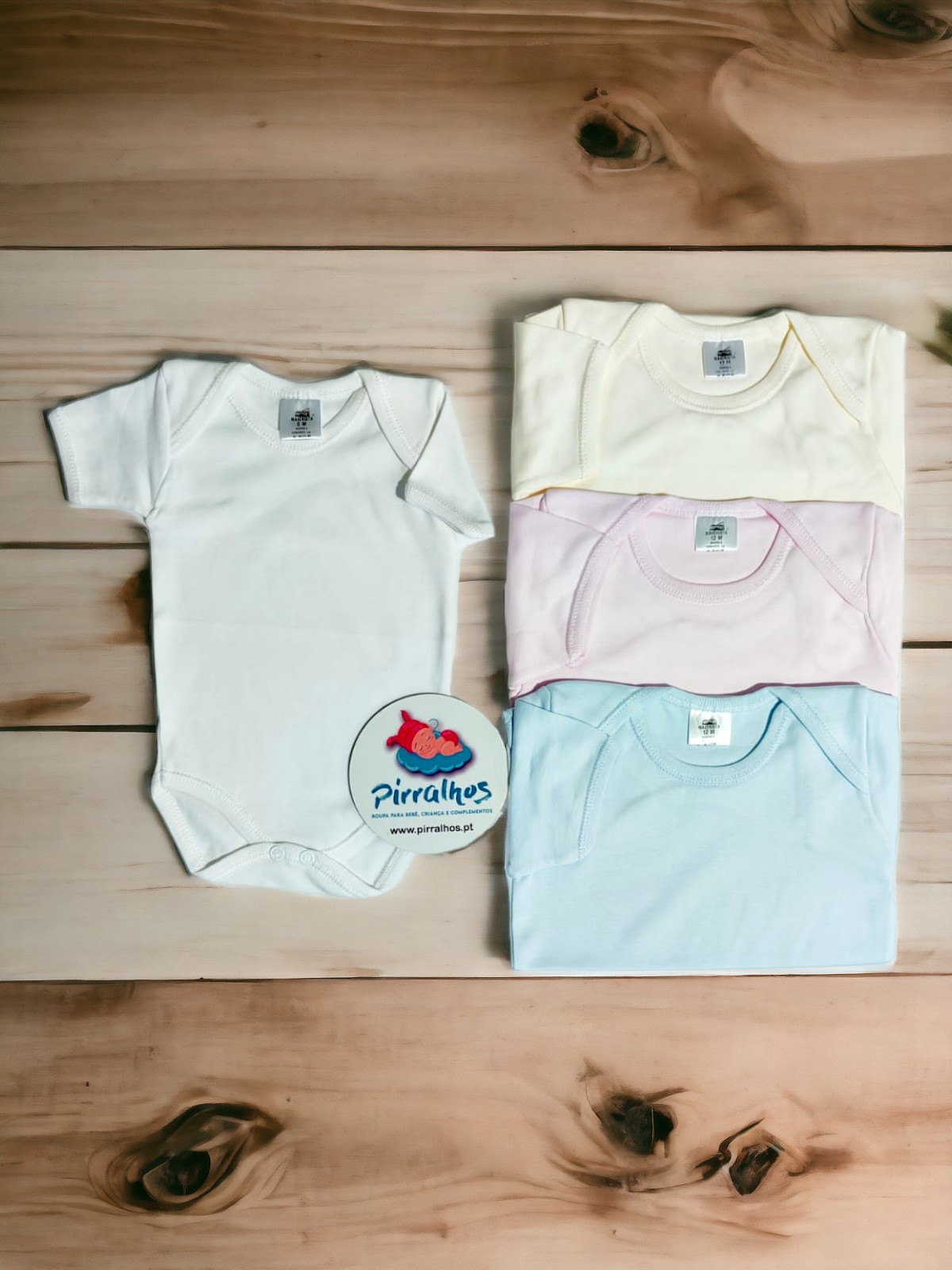 Body de algodão manga curta liso