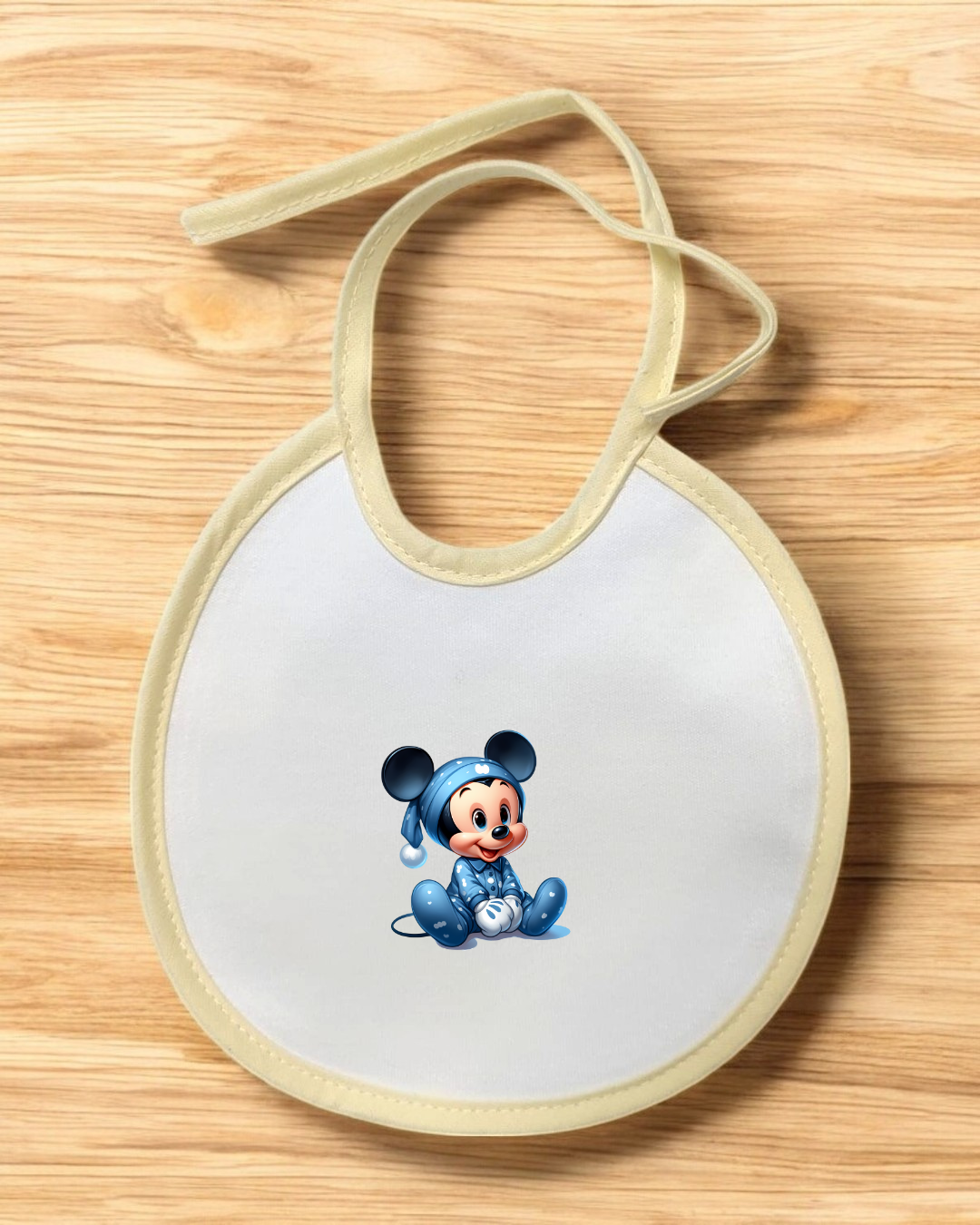 Babete impermeável redondo Mickey Pijama - 12 cores à escolha, Exclusivo Pirralhos