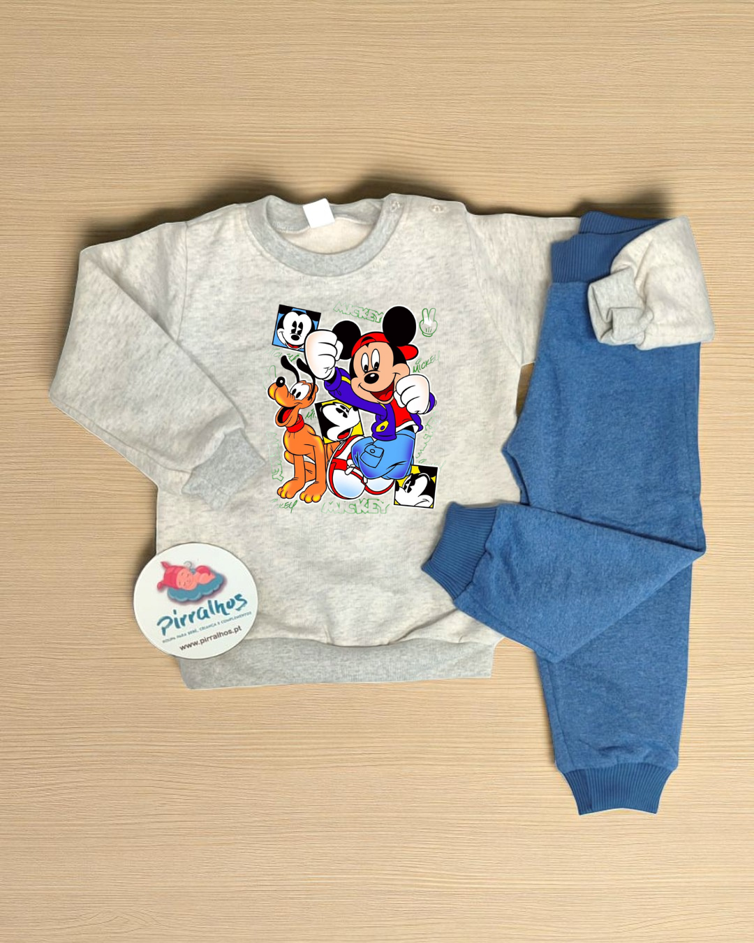 Conjunto cardado Mickey e Pluto - EXCLUSIVO PIRRALHOS