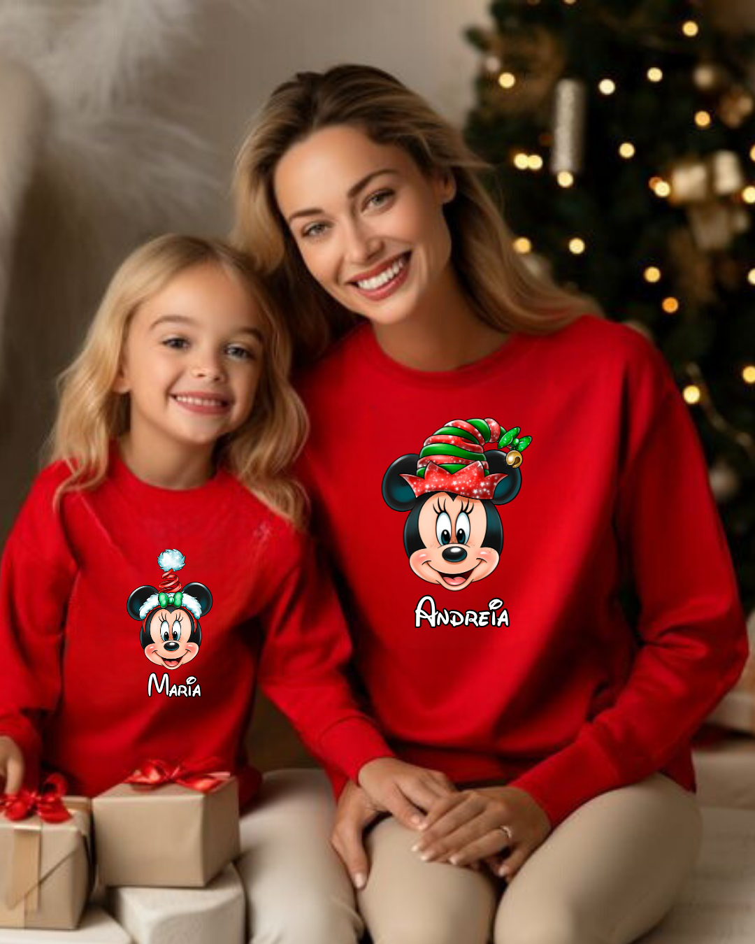 Sweatshirt cardada Minnie Chapéu de natal