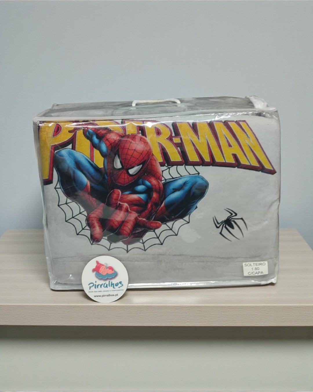 Lençóis de coralina Homem Aranha   - cama até 105cm de largura