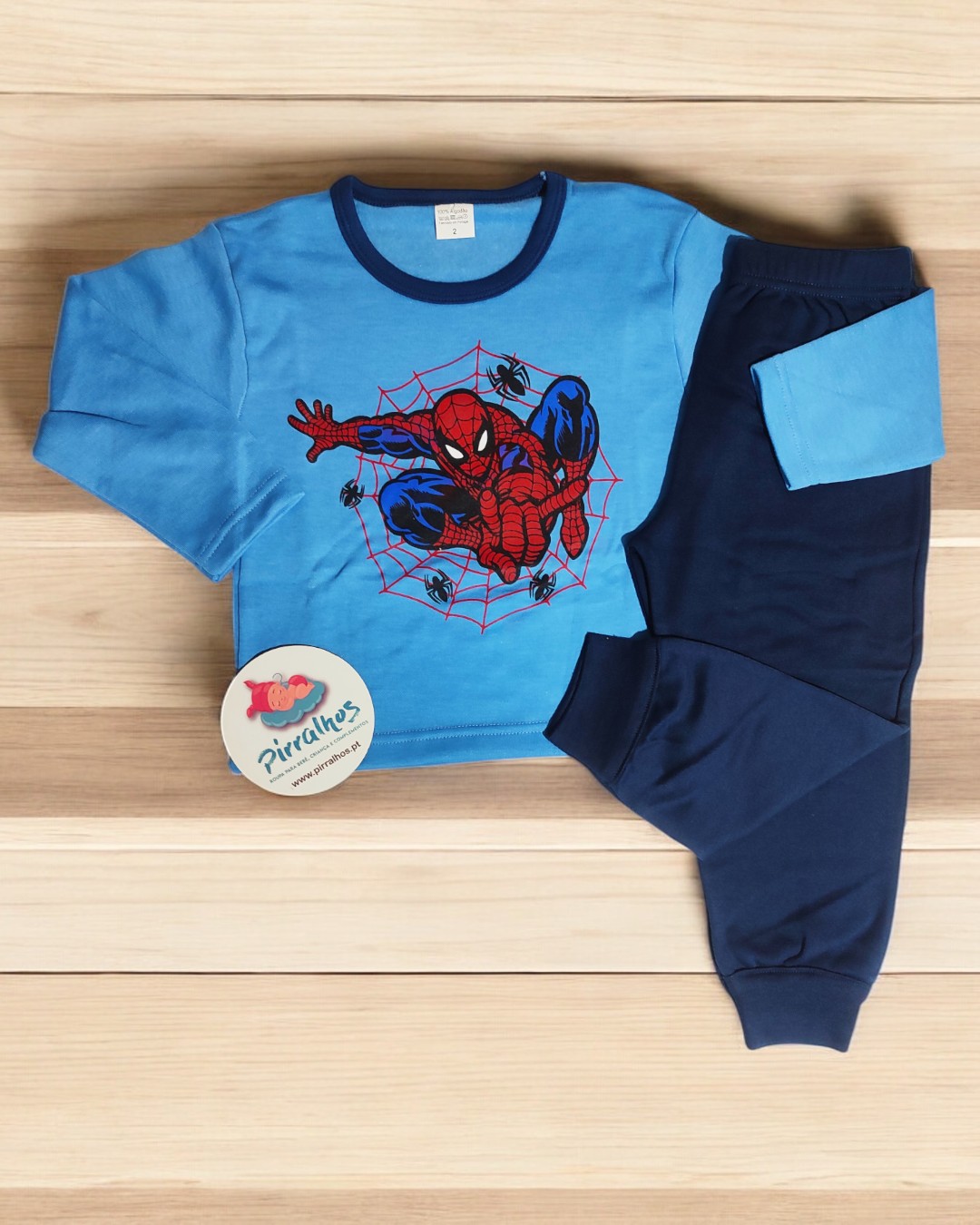 Pijama de algodão cardado Homem aranha