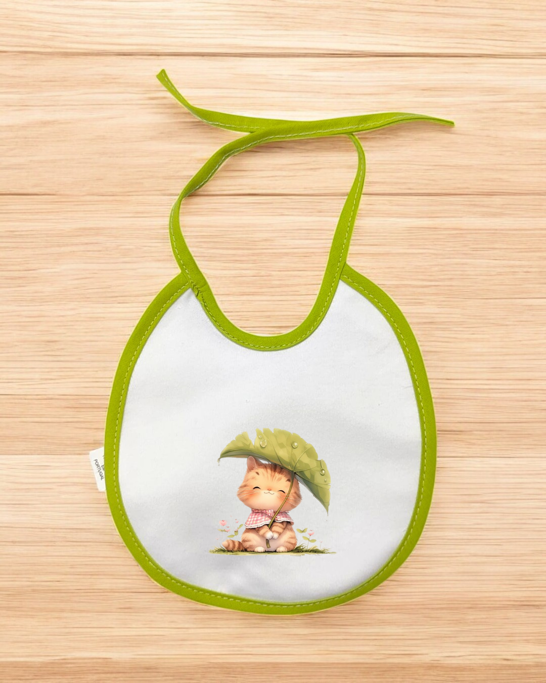 Babete impermeável redondo Gatinho à chuva - 12 cores à escolha, Exclusivo Pirralhos