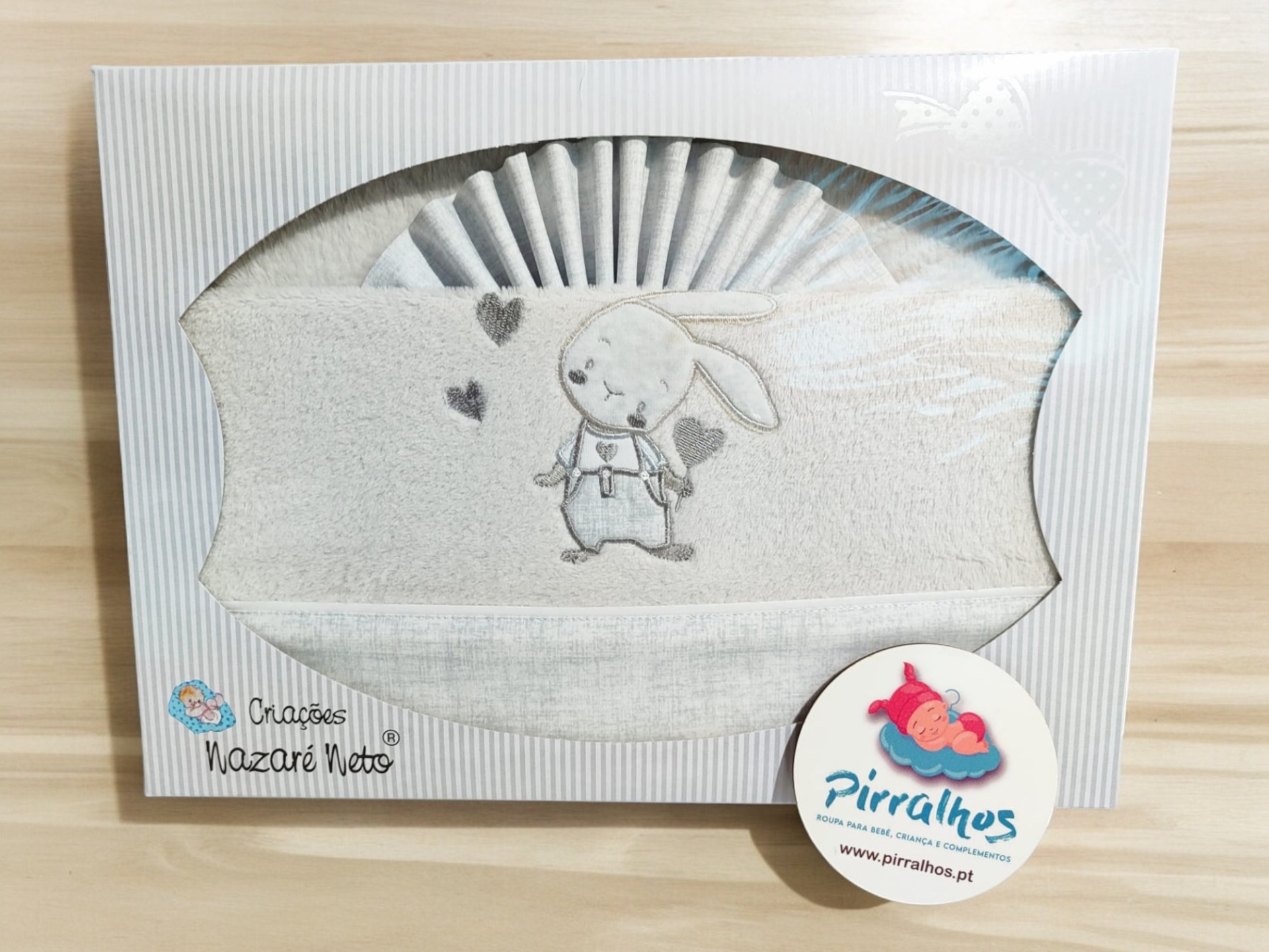 Conjunto lençóis de coralina Coelhinho (fundo cinza) - NEXT TO ME / alcofa