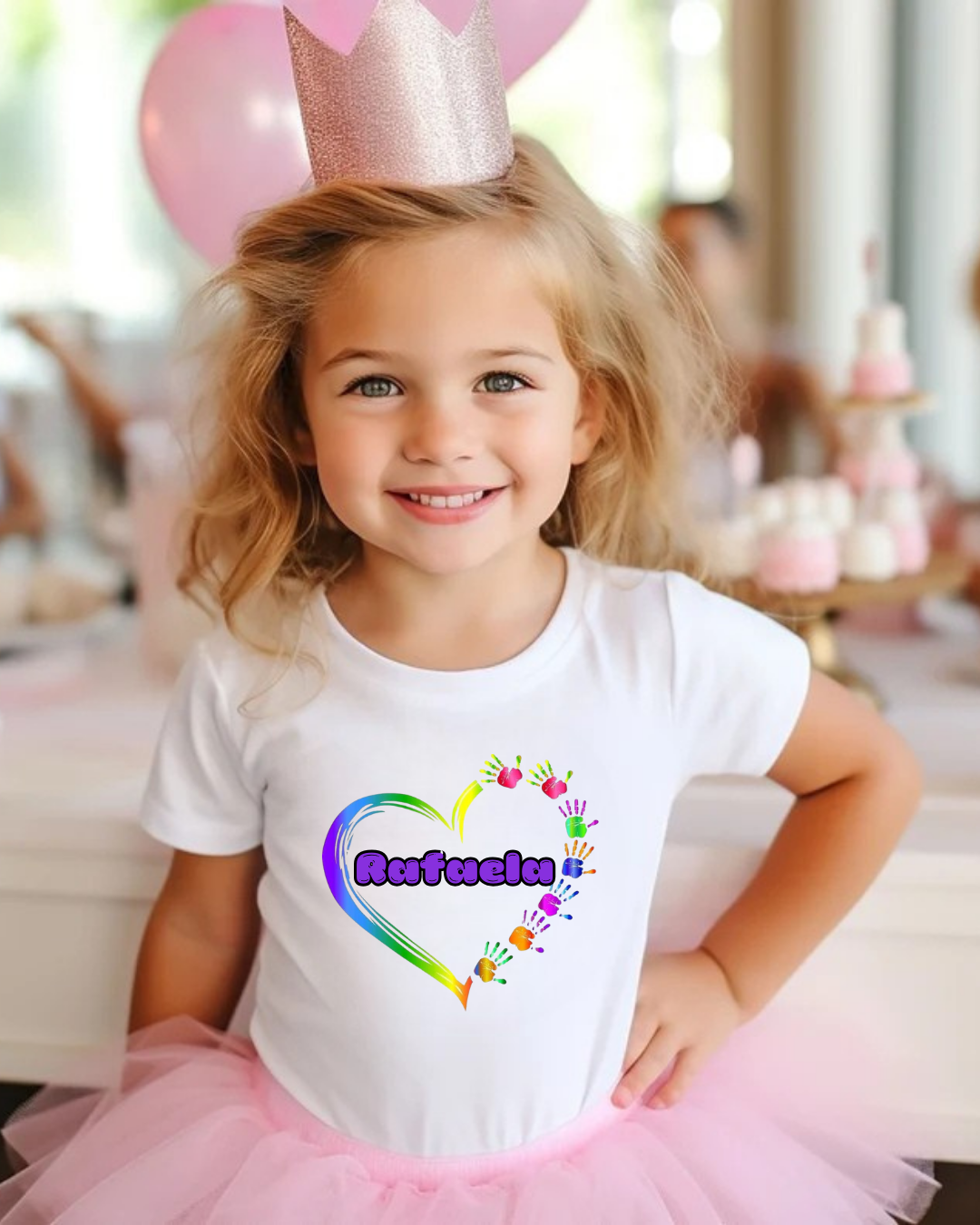 Body ou T-shirt - Coração colorido